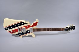 Gibson 1985 USA Map US Flag Design on White ground w/White Back Gibson 1985 USA Map US Flag Design on White ground w/White Back