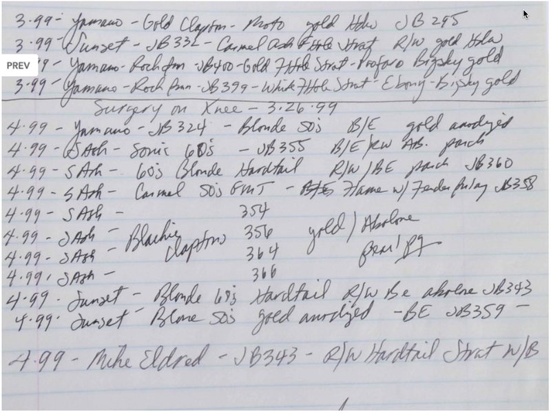 J.W. Black Log Book Last Page