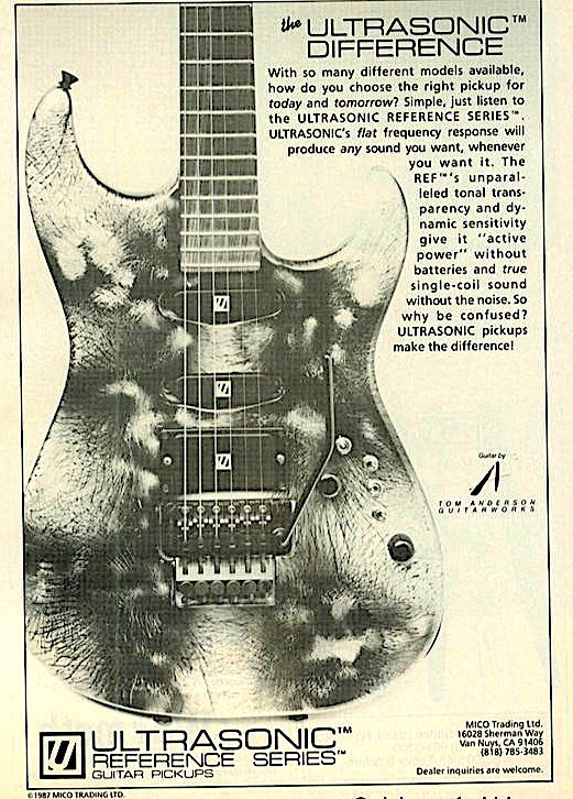 Tom Anderson Ultrasonic Pickup ad